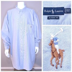 POLO RALPH LAUREN Long Sleeve Button Up 4XLT XXXXL 4XL BIG & TALL Vintage MENS